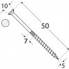 Vrut do dřeva DOMAX CS tesařský konstrukční vrut se zapuštěnou hlavou zinek žlutý DMX ø (mm): 5, délka vrutu: 50, TORX: T25