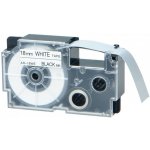 Alternativní páska pro Casio XR-18WE. 18 mm x 8 m, černý tisk + bílý podklad – Zboží Živě