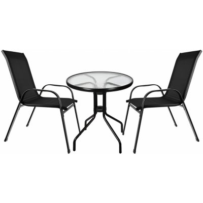 Gardlov 20707 Balkonový set stůl + 2 židle černý