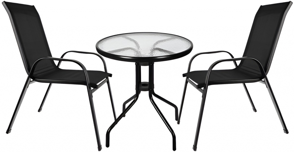 Gardlov 20707 Balkonový set stůl + 2 židle černý
