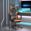 Herní křeslo VidaXL Herní židle s podnožkou černá a oranžová umělá kůže