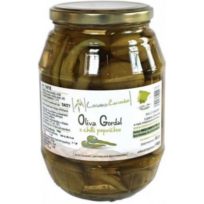 Lozano Červenka Zelené olivy Gordal s chilli 350 g