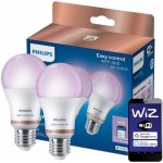 Philips 2x LED žárovka E27 A60 8,5W = 60W 2200-6500K + RGB SMART WiFi WiZ – Hledejceny.cz
