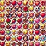 Sugar Steamp Pusinky předtištěné předlohy Valentýn Předtištěný arch č.1 Emoji 1 pr 1,2 cm – Zboží Dáma