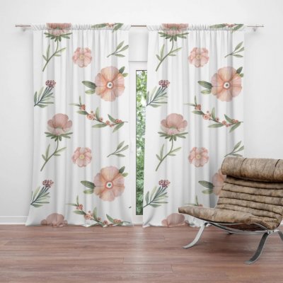 Sablio Závěs Malované květy: 2ks 140x250cm – Hledejceny.cz