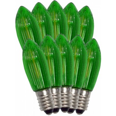 ElektroSkalka LED žárovky 14V až 55V/0,3W E-10 Filament 10ks svíčky zelené (1ks) – Hledejceny.cz