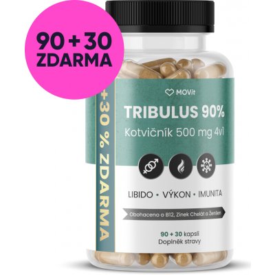 MOVit Energy TRIBULUS 90% Kotvičník 500 mg 4v1 120 kapslí – Hledejceny.cz