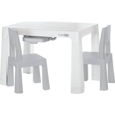 FREEON Plastový stolek s židlemi Neo bílá,šedá – Zboží Mobilmania