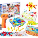 KIK Mozaika dětské puzzle plastové bloky + šroubovák 261 ks – Zboží Mobilmania