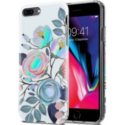 Cadorabo pouzdro pro Apple iPhone 7 PLUS / 7S PLUS / 8 PLUS Ochranné pouzdro s bílým TPU krytem Flowers Flower Cover Case