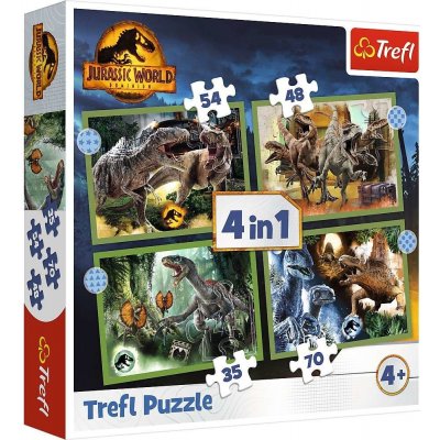 Trefl 4v1 Jurassic World hrozní dinosauři 34607 35 48 54 70 dílků – Zbozi.Blesk.cz