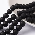 Matné korálky - černé - ∅ 8 mm - 10 ks – Zboží Dáma