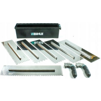 Bihui PTSJK9 - 6ks zubových hladítek a rukojeťmi v boxu,480x130mm – Sleviste.cz