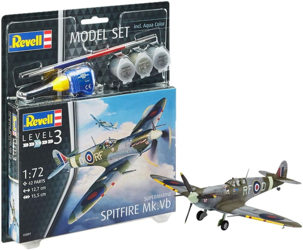 Revell Model Set letadlo 63897 Spitfire Mk. Vb 1:72