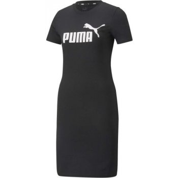 Puma ESS SLIM TEE DRESS Černá Bílá