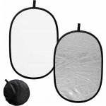 Oválná odrazná deska 2v1 120x180cm bílá/stříbrná – Zboží Živě