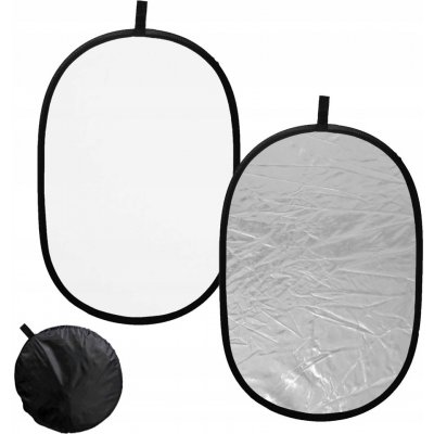 Oválná odrazná deska 2v1 120x180cm bílá/stříbrná – Zboží Živě