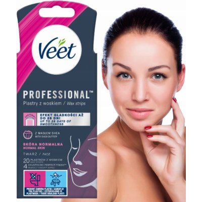Veet voskové pásky s proužkem na obličej pro ciltivou pleť 20 ks – Zboží Dáma