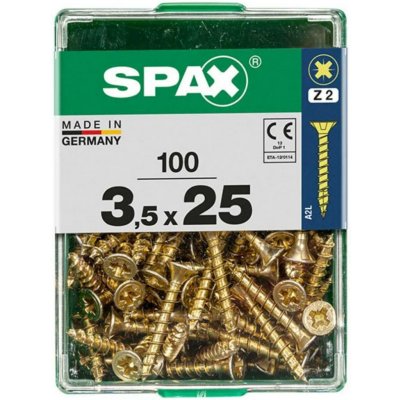 Spax Uni vrut zápust.hlava PZ/Z2 4CUT a plným závitem Yellox 35 x 25 mm 100 ks – Hledejceny.cz