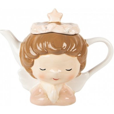 Clayre & Eef Keramická konvička na čaj hlava dívky s čelenkou 21x12x16 cm / 650 ml – Zboží Dáma