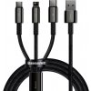 usb kabel Baseus CAMLTWJ-01 Tungsten 3w1 USB - USB Typ C / Lightning / micro USB 3,5 A, 1,5m, černý