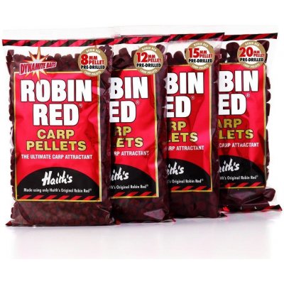 Dynamite Baits pelety Pre-Drilled Robin Red 900g 20mm
