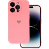 Pouzdro a kryt na mobilní telefon Apple Vennus Silikonové se srdcem Iphone 14 Pro design 1 růžové