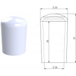 Kovoinox Vnější krytka PVC ø 13 x 17 mm, otvor 10 x 15 mm, bílá