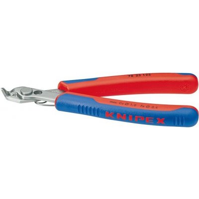 KNIPEX - Štípací kleště boční - Electronic Super Knips - 125mm, pro elektroniku, bez fasety, s pružinou, zahnuté, dvousložkové rukojeti (7823125)