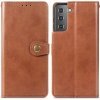 Pouzdro a kryt na mobilní telefon Samsung PROTEMIO 29416 LEATHER BUCKLE Peňaženkový obal Samsung Galaxy S21 Plus 5G hnědý