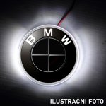 BMW podsvícený znak na kapotu - LED svítící logo - BÍLÁ - ČERNO a ČERNÁ – Zboží Mobilmania