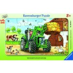 Ravensburger puzzle Traktor na statku 15 dílků