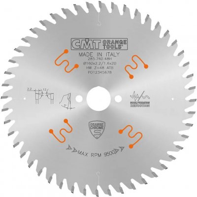 CMT Chrome Pilový kotouč pro finální příčné řezy D:160x2,2mm d:20mm Z:48 C28576048H – Zboží Mobilmania