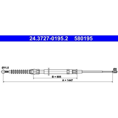 Lanko ruční brzdy ATE 24.3727-0195 (AT 580195)
