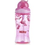 Nuby hrnek netekoucí se sklápěcím brčkem růžová 360 ml – Zboží Dáma