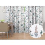 Biante Vánoční bavlněný závěs Sandra SA-662 Modro-zeleno-hnědý vánoční vzor 150x240 cm – Zboží Dáma