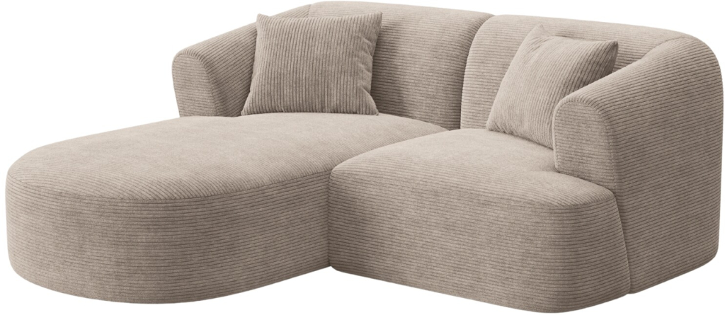 Cosmopolitan Design Béžová manšestrová rohová pohovka Campi 180 cm, levá