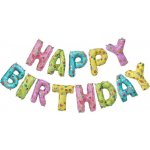 Grabo BL-AHBD Balónová girlanda Happy Birthday Unicorn pastelová – Zboží Dáma