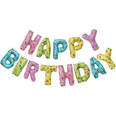 Grabo BL-AHBD Balónová girlanda Happy Birthday Unicorn pastelová – Zboží Dáma