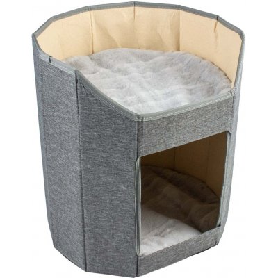 Duvo+ Šedý skládací domeček Greta se dvěma lehátky 36 x 36 x 39 cm – Hledejceny.cz