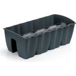 Prosperplast Květináč truhlík na zábradlí CROWN antracit 58 cm – Zboží Mobilmania