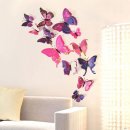 Nalepte.cz 3D dekorace motýlci růžová fialová 12 ks 12 ks 5 až 12 cm