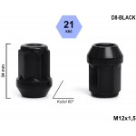 Kolová matice M12x1,5 kužel, černá, klíč 21, H1D4/S BLK, D8-BLACK výška 34 mm | Zboží Auto