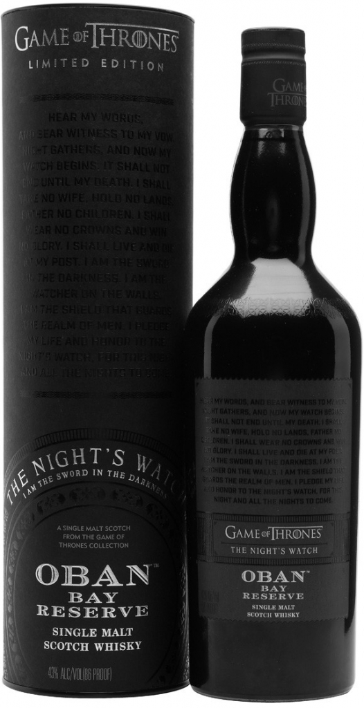 Oban Bay Reserve Game of Thrones Night\'s Watch 43% 0,7 l (tuba)