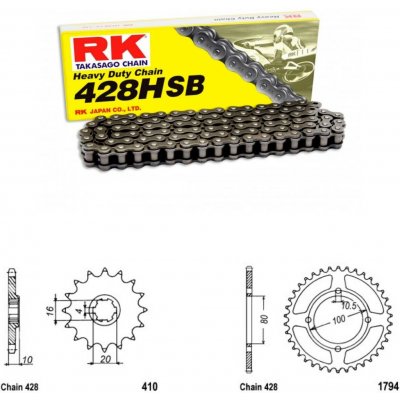 RK Racing Chain Řetězová sada Suzuki GZ 125 Marauder 98-06 | Zboží Auto
