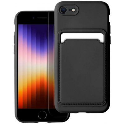 Pouzdro OEM Silicone CARD case s přihrádkou Apple iPhone 7 / 8 4,7" / SE 20/22 černé
