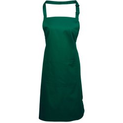 Premier Workwear Kuchyňská zástěra s laclem a kapsou Lahvově zelená