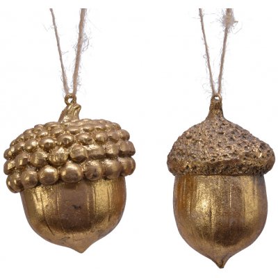 Kaeming Vánoční ozdoba ŽALUD 4x8 cm 2 druhy zlatý KSD – Sleviste.cz