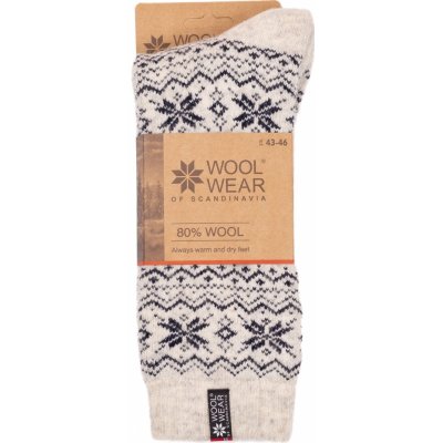 Woolwear of Scandinavia Vlněné ponožky White/Blue Snowflakes modrá – Hledejceny.cz