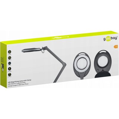goobay Stolní lampa s lupou, 127mm, 3 dioprie, LED osvětlení 8W, černá (65575) - 40.92.0368 – Zboží Dáma